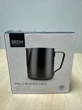 BEEM Milchkännchen Edelstahl 500 ml Schwarz Milchkanne zum Aufschäumen Neu