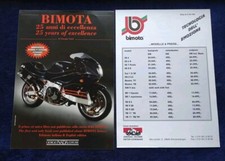 Bimota 25 Jahre Prospekt Blatt 1998 + Preisliste