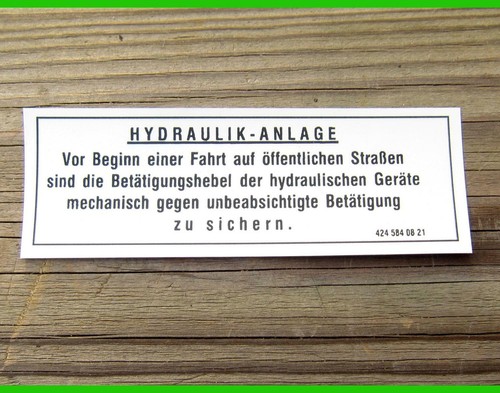 Hydraulikanlage verriegeln - hydraulikanlage,