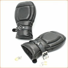 Bondage Fessel-Handschuhe schwarz, gepolstert, abschließbar Fäustlinge BDSM