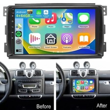 4+64GB Für Smart Fortwo 451 2005-2010 Autoradio Android 15 Carplay GPS Navi WIFI