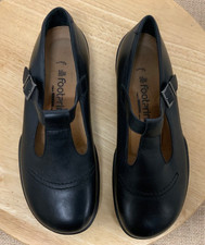 Damenschuhe Footprints by Birkenstock Mary Jane T-Strap Leder Schwarz Gr. 39