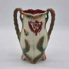 Alte Vase Majolika Fayence  Jugendstil  handbemalt Keramik 