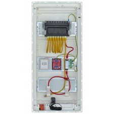 Hager VU48NW Multimediaverteiler komplett bestückt und montiert für 8 LAN-Tei...