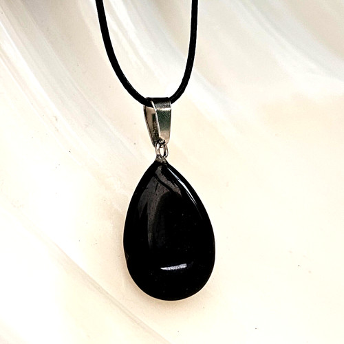 Obsidian träne anhänger - obsidian,