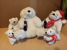 5er Set Coca-Cola Eisbären Plüsch Stofftier Kuscheltier Eisbär Bär Teddy