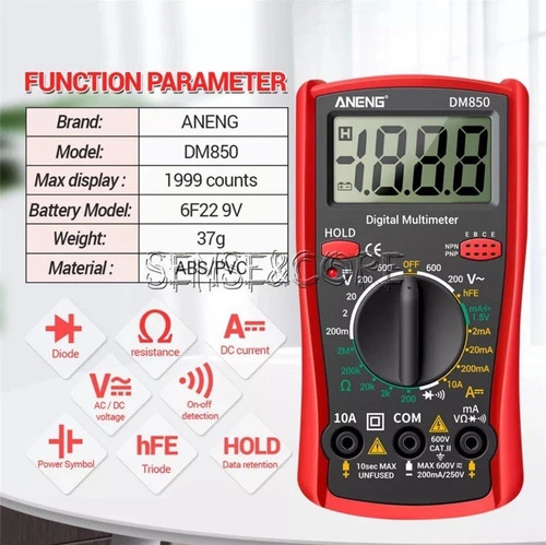 Aneng dm850 digital multimeter - digital,
