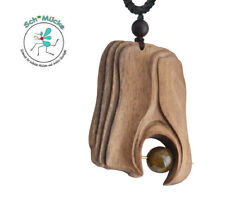 Halskette Anhänger Sandelholz Achat Naturstein Kunst Glücksbringer Geschenkidee