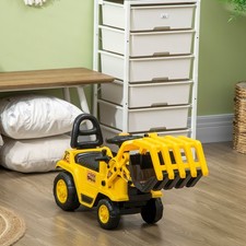 HOMCOM Sitzbagger Aufsitzbagger mit Schaufel, Hupe, für Kinder 2-4 Jahre