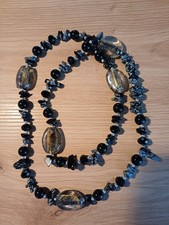 Halbedelstein  Halskette,  90 cm lang, neuwertig 