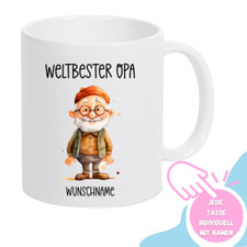 Tasse Opa" Weltbester" Name Spruch  Geschenk für Opa Weihnachten Geburtstag