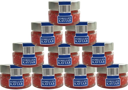 10x 50g forellen kaviar - 10x, 50g.