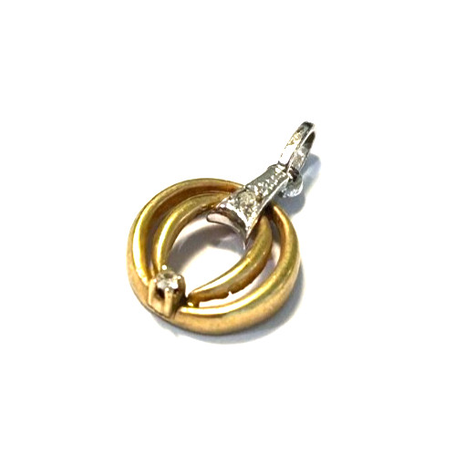 Mini anhänger oval gelbgold - o,