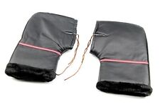 Lenkerstulpen Handwärmer Motorrad Fahrrad Reflektor Leder Optik Winter warm 