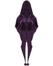 Punk Rave Daily Life Damen Samt Gothic Kapuze Split Tails Bolero Cape Lila