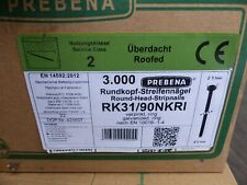 23€/1000 Stück  3000 Prebena Rundkopf Streifennägel RK31/90NKRI Ringschaf