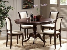 Küchentisch 106-141x106x76cm Nussbaum dunkel ausziehbar Jugendstil 86322962