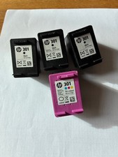 4 leere Original HP 301 Black / Schwarz und Tri-colour Druckerpatrone