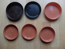 6 Stück rotbraun runde Blumentopf Untersetzer Durchmesser 3x 12cm und 3x 13/14cm