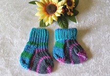 Baby Socken Erstlingssöckchen Neu Handgestrickt aus Strumpfwolle