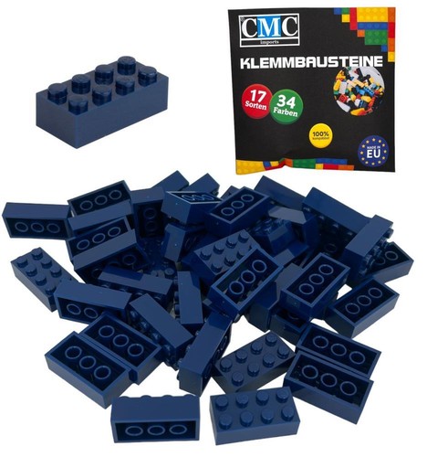100 klemmbausteine dunkel blau - 100,