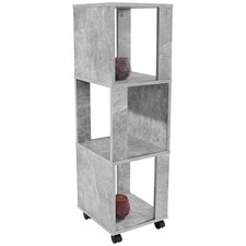 Regal - Betonoptik - rollbar - 111 cm hoch Bücherregal Kellerregal Standregal