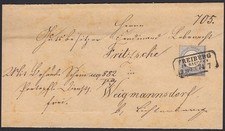 Brustschild Nr.20 - 2 Groschen EF auf Faltbriefhülle mit Sachsen R3 FREIBERG