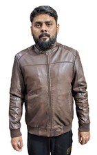 Herren Slim Fit Lederjacke -