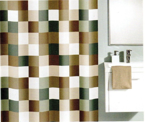 Duschvorhang textil check - textil,