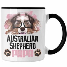 Trendation - Australian Shepherd Papa Besitzer Tasse Geschenk Lustiger Spruch Ge
