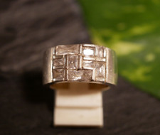 Schwerer 925 Silber Ring Markenschmuck Esprit Breit Massiv Zirkonia Winkel