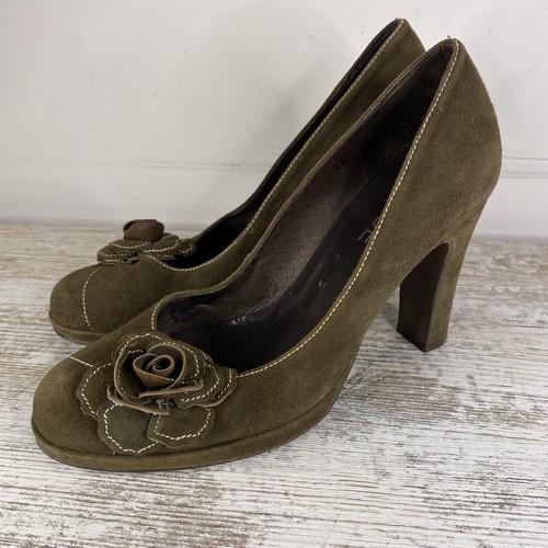 Vogue green suede heeled - green,