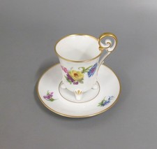 Mokkatasse mit UT Espresso Tasse Alt Tirschenreuth 1838 Bavaria Blumen Dekor 