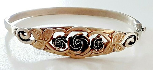 Silber armreif blumendekor - silber, °