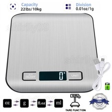 Küchenwaage digital Edelstahl LCD Anzeige 10kg 1g Messung elektronische Waage DE