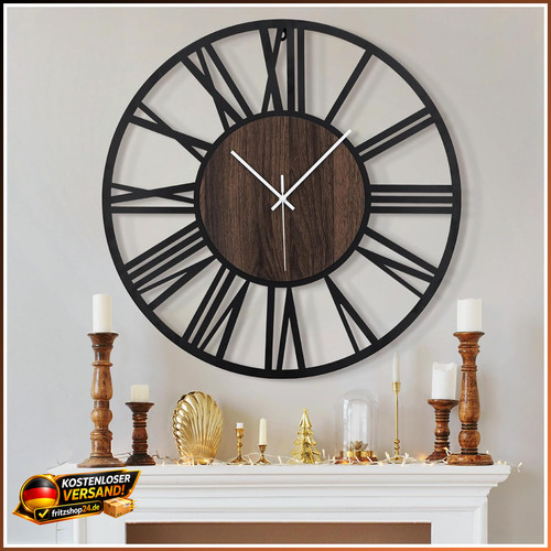 Wanduhr schwarz vintage - wanduhr, cm