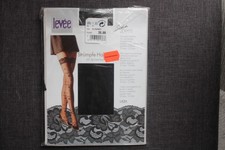 Levee Strümpfe halterlos Feinstrümpfe Gr. 10,5-11 Schwarz 20 den Muster Neu