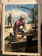 Origi. Titelbild Zeichnung Pabel Western 1969 – „Zwei Gräber in der Wildnis“ 