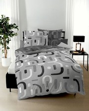 Kaeppel Fein-Biber Bettwäsche Set 2-tlg., Dessin Elements, Farbe grau