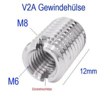 V2A Gewinde Hülse Adapter M8 auf M6 12mm Gewinde Adapter M8 M6 Gewindeadapter