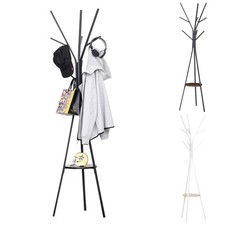 HOMCOM Garderobenständer Standgarderobe Kleiderständer Flurgarderobe Metall