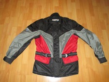 MOTOLINE - Herren Motorradjacke, mit Innenfutter, Schwarz / Silber / Rot, L