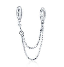 Charm 925 Silber Sicherheitskette Zirkon - Anhänger für Pandora Armband