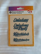 Hobbyauflösung Basteln 4 Stanzschablonen, Einladung, Jittenmeier