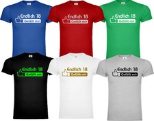 Endlich 18 Herren Unisex Shirt Geburtstag TShirt Funshirt Party Feiern Geschenk 