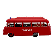 BeKa Robur LO 3000 Bus Feuerwehr Stadt Dessau ? DDR H0 – Rotes Einsatzfahrzeug