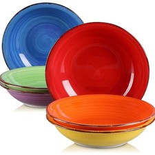 Suppenteller Steinzeug, BONITA 6-teiliges Tellerset, Ø 21,3 cm Tiefteller Kom...