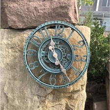 Gartenuhr Wetterfest Retro Wanduhr Garten Badezimmer 30cm Vintage