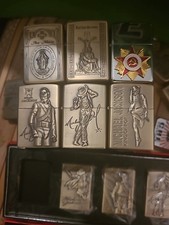 Benzin- Sturm Feuerzeug Sammlung Gold MESSING Vintage 3er Set   & Zippo Benzin *