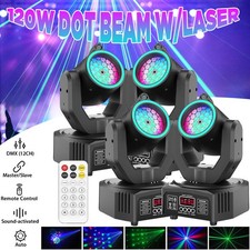 4x LED Beam Strahl Moving Head Gobo Laser Bühnenlicht DMX Halloween Konzert Show